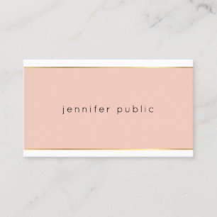 Moderne elegante Rosa und Gold Beruflich Hübsch Visitenkarte