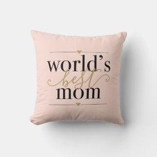 Moderne elegante rosa und goldene Weltbeste Mutter Kissen