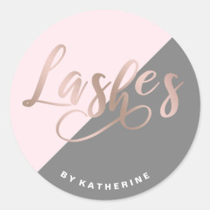 Moderne, elegante Rosa- und Rose-Gold-Verlängerun Runder Aufkleber