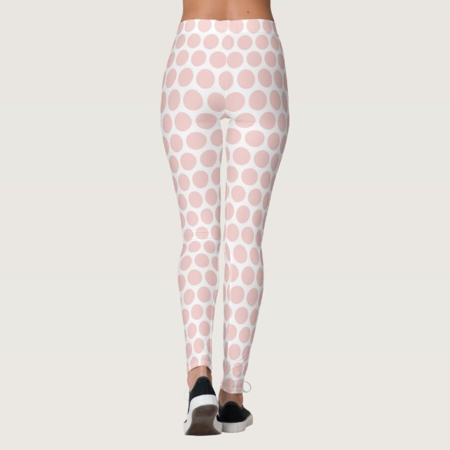Moderne elegante Rosa- und Weißtöne Leggings (Rückseite)