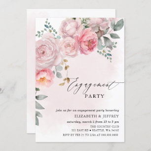 Moderne elegante rosafarbene Blütenoptik Einladung