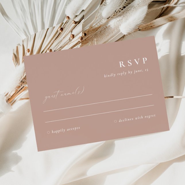 Moderne elegante, rosafarbene RSVP-Karte RSVP Karte (Von Creator hochgeladen)