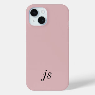 Moderne elegante rosane schwarze Monogramm Anfangs Case-Mate iPhone Hülle