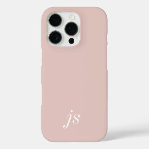 Moderne elegante rosane weiße Monogramm-Initialen iPhone 16 Pro Hülle