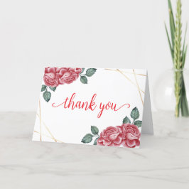 Moderne Elegante Rose Floral Sweetheart Babydusche Dankeskarte