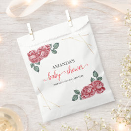 Moderne Elegante Rose Floral Sweetheart Babydusche Geschenktütchen