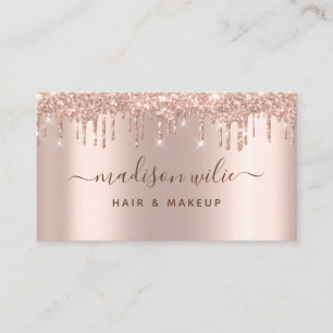 Moderne Elegante Rose Gold Glitzer Beauty Salon Bu Visitenkarte