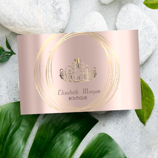 Moderne elegante Rose Gold-, Gold- und Kreisläufe  Visitenkarte (Von Creator hochgeladen)