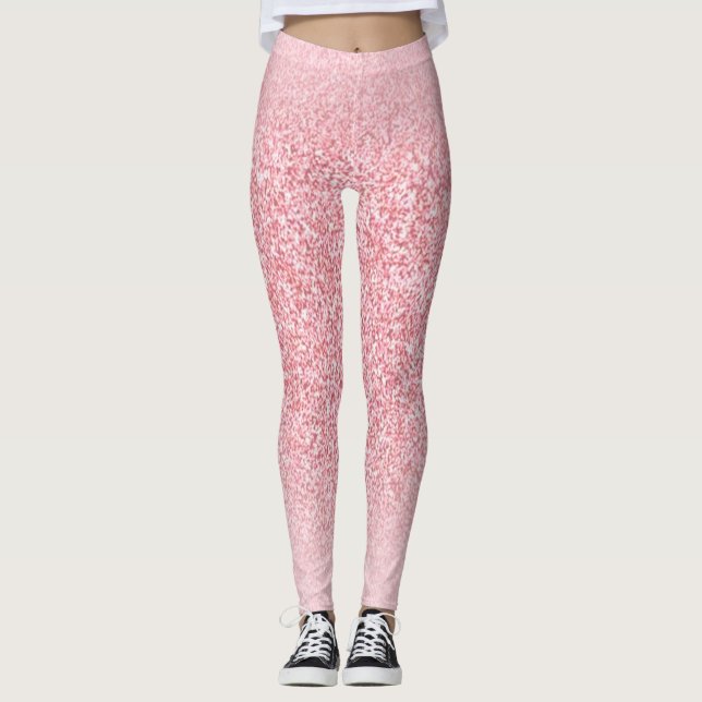 Moderne, elegante Rose Gold Template Leggings (Vorderseite)