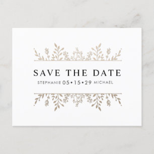 Moderne Elegante Rose Goldener Chic Save the Date Ankündigungspostkarte