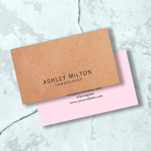 Moderne elegante Rose PRINTED Kraft Paper Consulta Visitenkarte