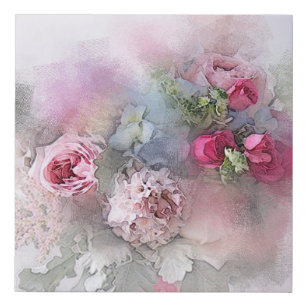 Moderne Elegante Rose Wasser Blume Künstlicher Leinwanddruck