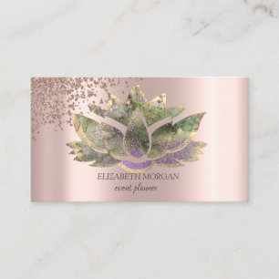 Moderne Elegante Roségold Diamanten Schicke Lotus Visitenkarte