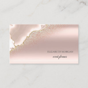Moderne Elegante Roségold Glitter Marmor Visitenkarte
