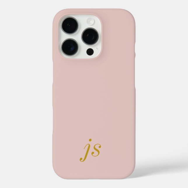 Moderne elegante roségoldene Monogramm-Initialen Case-Mate iPhone Hülle (Rückseite)