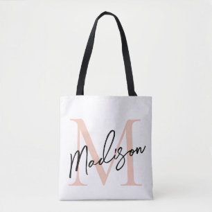 Moderne elegante roségoldene personalisierte Monog