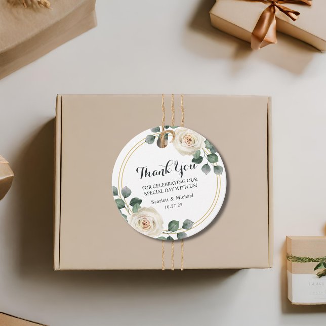 Moderne, elegante Rosenhochzeit Geschenkanhänger (Von Creator hochgeladen)