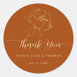 Moderne Elegante Rost Fall Blumenhochzeit Vielen D Runder Aufkleber