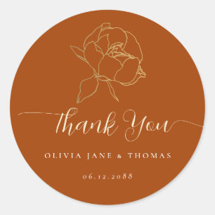 Moderne Elegante Rost Fall Blumenhochzeit Vielen D Runder Aufkleber
