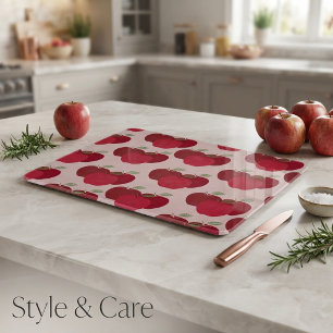 Moderne elegante rote Apfelmuster Schneidebrett