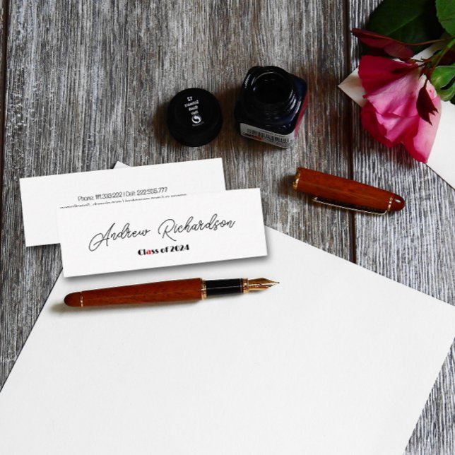 Moderne, elegante rote schwarze Schrift Telefonnummerkarte (Von Creator hochgeladen)