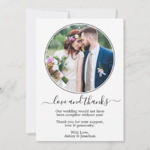 Moderne, elegante Round Foto Frame Wedding Dankeskarte