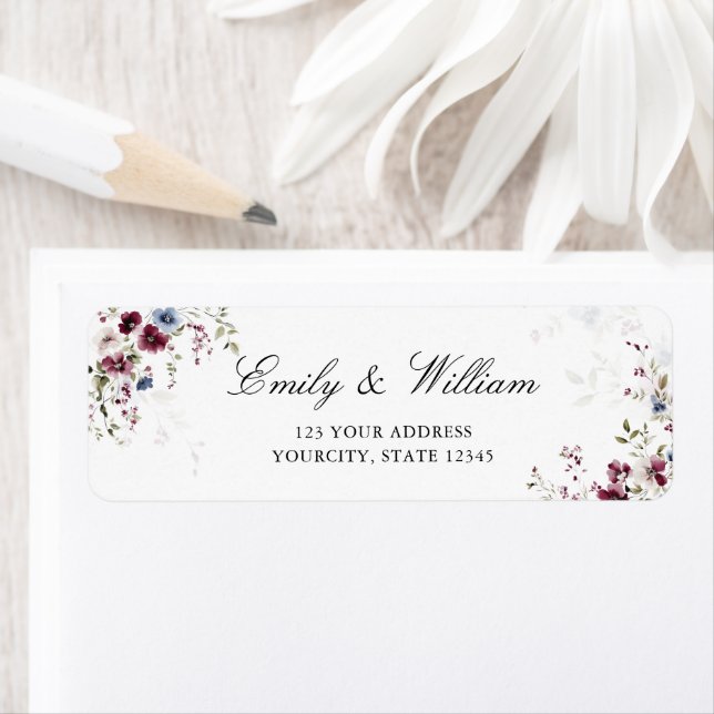 Moderne elegante Rücksendeadresse Wasserfarben (Insitu)