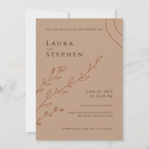 Moderne elegante Rust-Botanic-Hochzeitseinladung Einladung