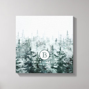 Moderne elegante rustikale Winter Green Custom Mon Leinwanddruck