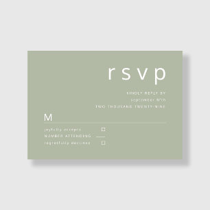 Moderne elegante Sage Green Hochzeit  RSVP Karte