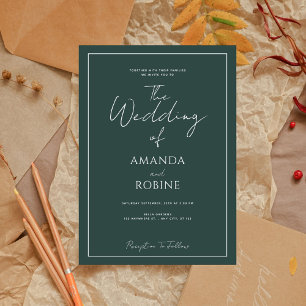 Moderne elegante Sage Green Wedding Einladung