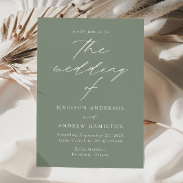 Moderne Elegante Sage Green Wedding Einladung
