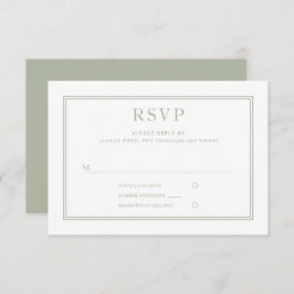 Moderne Elegante Sage Green Wedding RSVP Karte