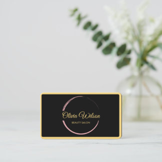 Moderne elegante Salon-Monogramm schwarzer QR-Code Visitenkarte