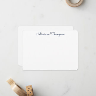 Moderne elegante saubere Mädchen-Navy-Blau-Name Mitteilungskarte