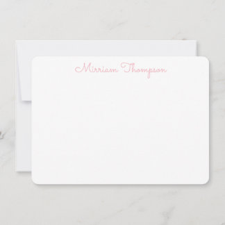 Moderne Elegante Saubere Mädchenhaft Rosa Name Mitteilungskarte