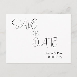 Moderne elegante 'Save the Date'-Hochzeitspostkart Postkarte