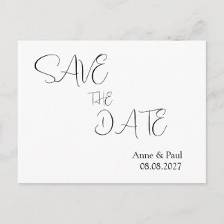 Moderne elegante 'Save the Date'-Hochzeitspostkart Postkarte
