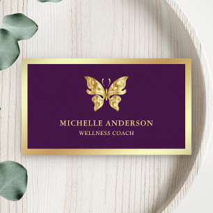 Moderne elegante Schick-Schmetterling in Lila mit Visitenkarte