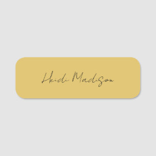 Moderne Elegante Schlichte, einfache Goldfarbenkal Namensschild