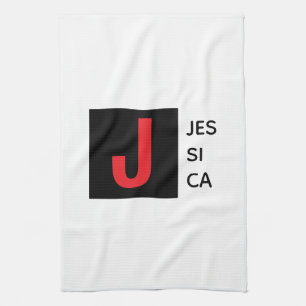 Moderne elegante schlichte professionelle Monogram Geschirrtuch