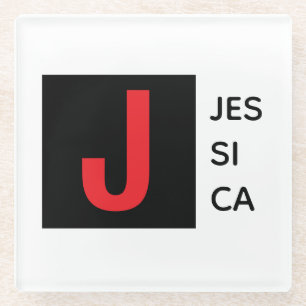 Moderne elegante schlichte professionelle Monogram Glasuntersetzer