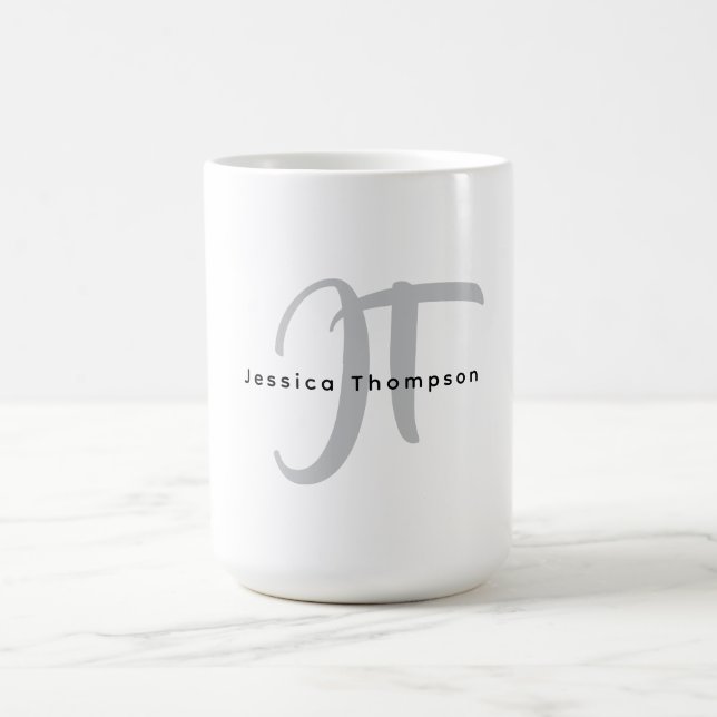 Moderne elegante schlichte professionelle Monogram Kaffeetasse (Mittel)