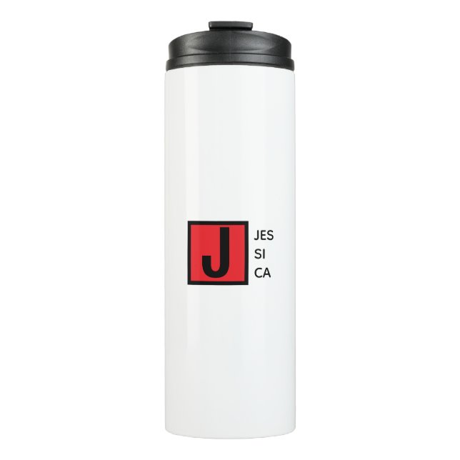 Moderne elegante schlichte professionelle Monogram Thermosbecher (Vorderseite)