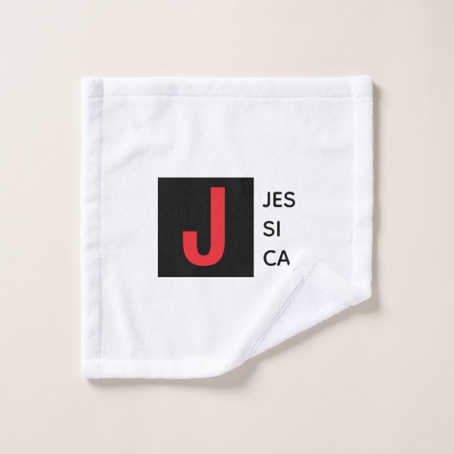 Moderne elegante schlichte professionelle Monogram Waschlappen (Waschlappen)