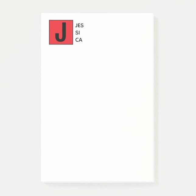 Moderne elegante schlichte professionelle Namensmo Post-it Klebezettel (Vorderseite)
