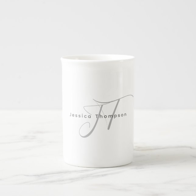 Moderne elegante schlichte professionelle Namensmo Prozellantasse (Vorderseite)
