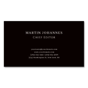 Moderne Elegante Schlichte Schwarze Minimalistisch Magnetische Visitenkarte