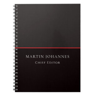 Moderne Elegante Schlichte Stylische Grau Schwarz  Notizblock