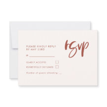 Moderne elegante schneerosa Hochzeit RSVP